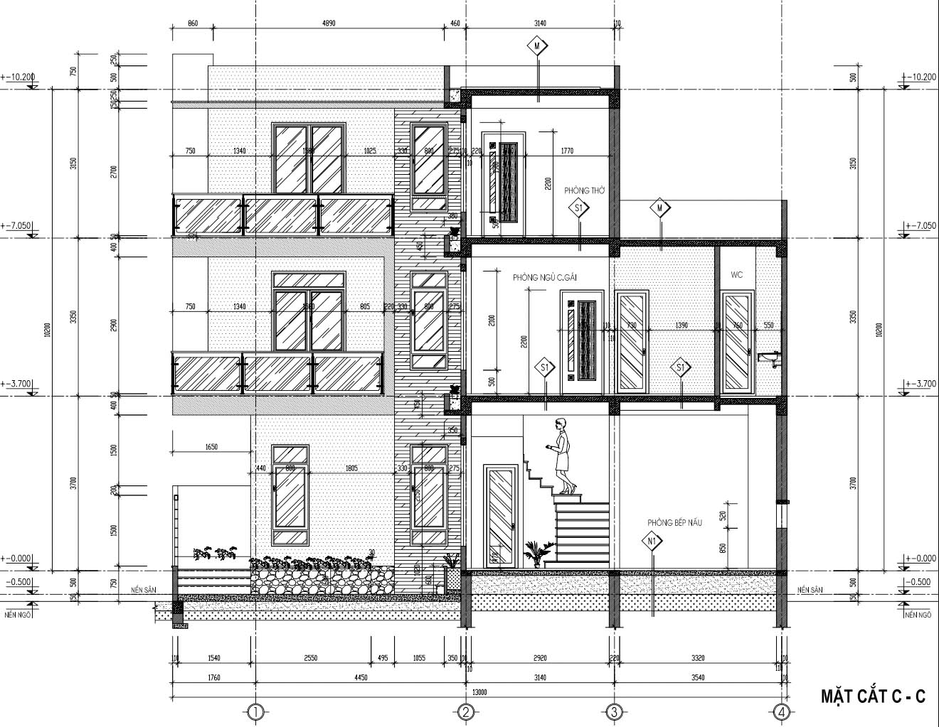 bản vẽ nhà 3 tầng 90m2 13