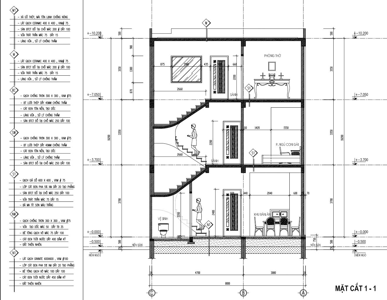 bản vẽ nhà 3 tầng 90m2 14