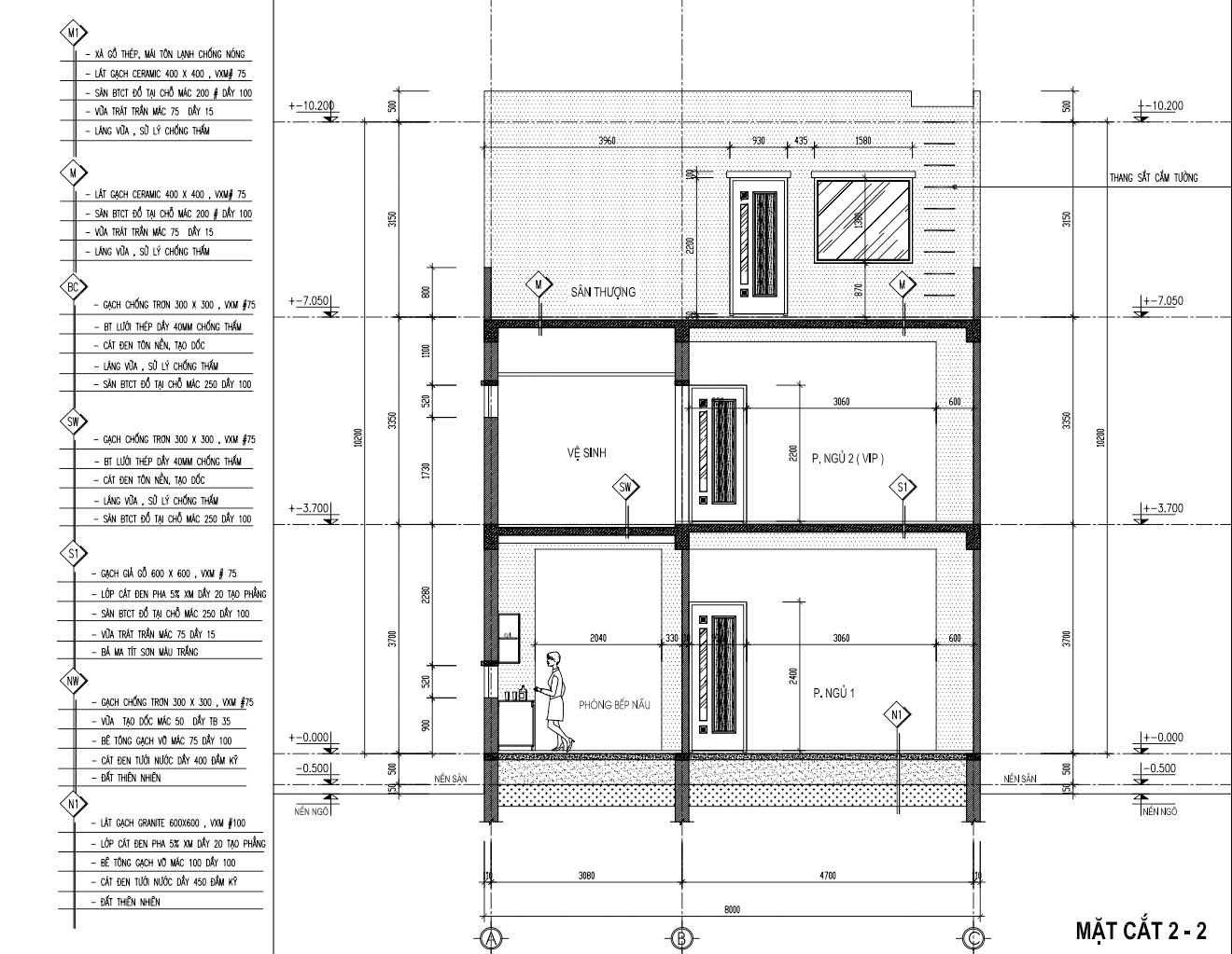 bản vẽ nhà 3 tầng 90m2 15