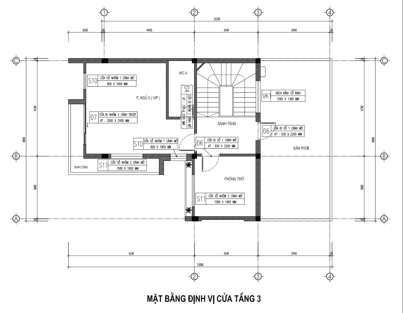 bản vẽ nhà 3 tầng 90m2 23