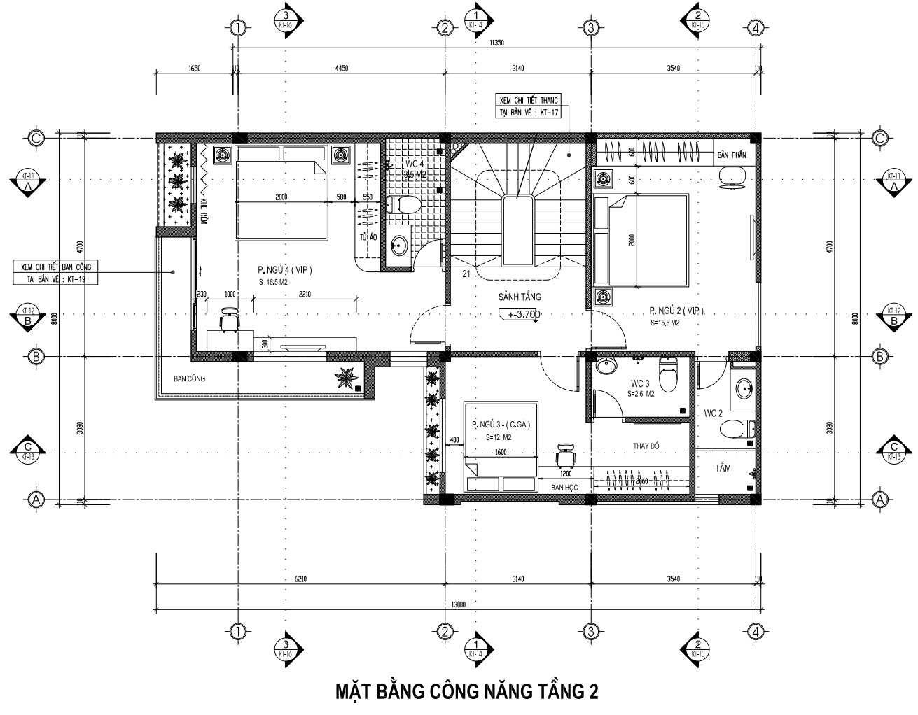 bản vẽ nhà 3 tầng 90m2 4