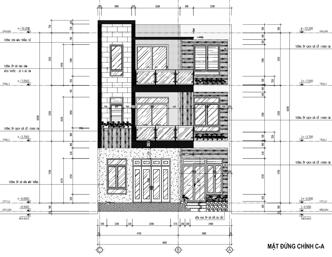 bản vẽ nhà 3 tầng 90m2 9