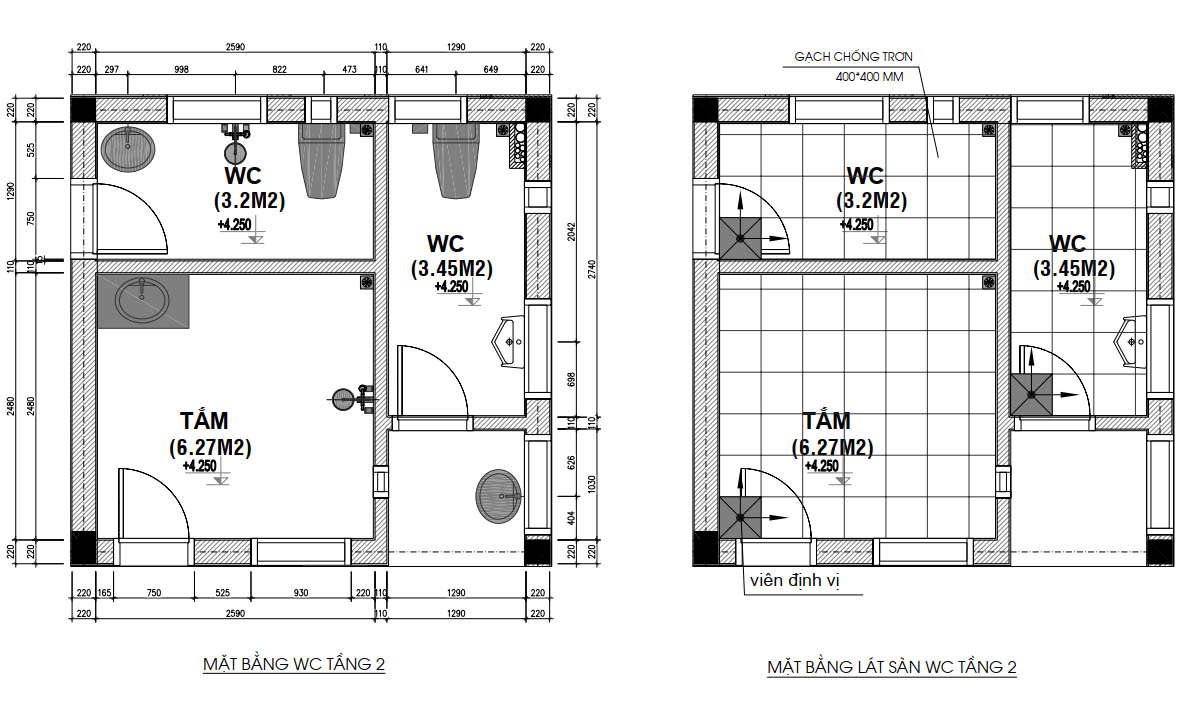 bản vẽ biệt thự tân cổ điển 2 tầng 10x20m 37