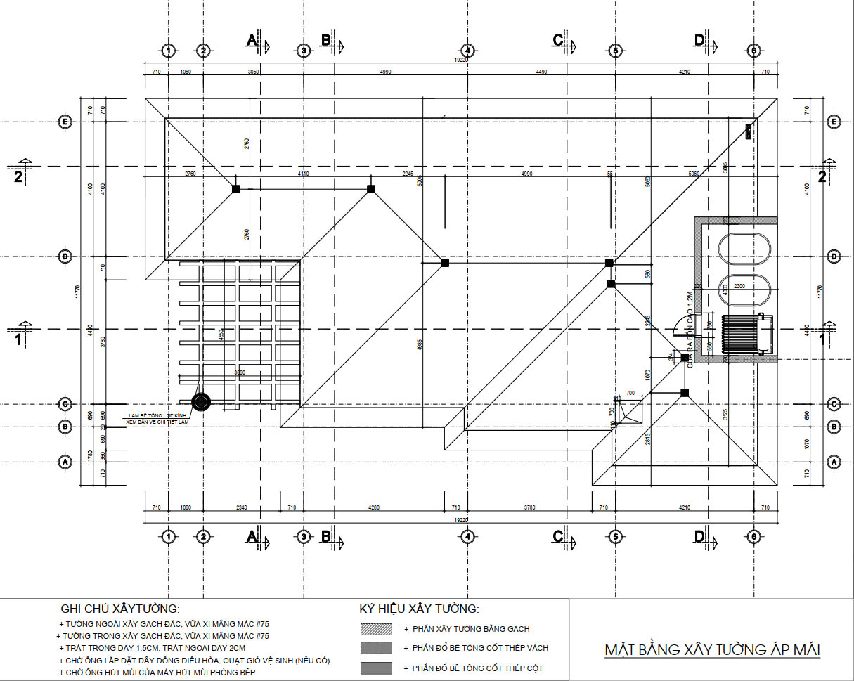 bản vẽ biệt thự tân cổ điển 2 tầng 10x20m 8