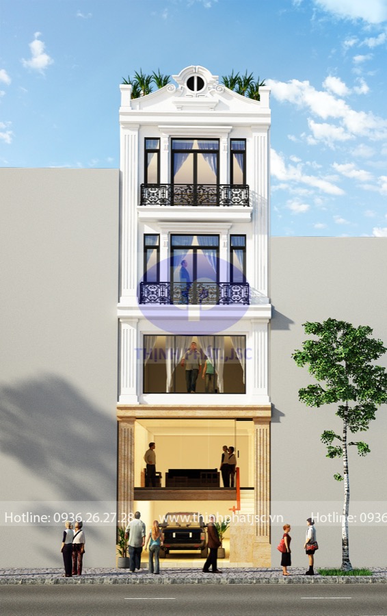 thiết kế nhà 5 tâng