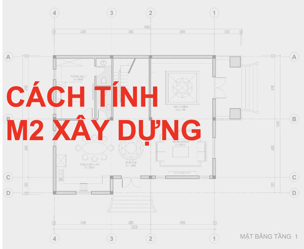 Cách tính m2 xây dựng theo giọt gianh mái