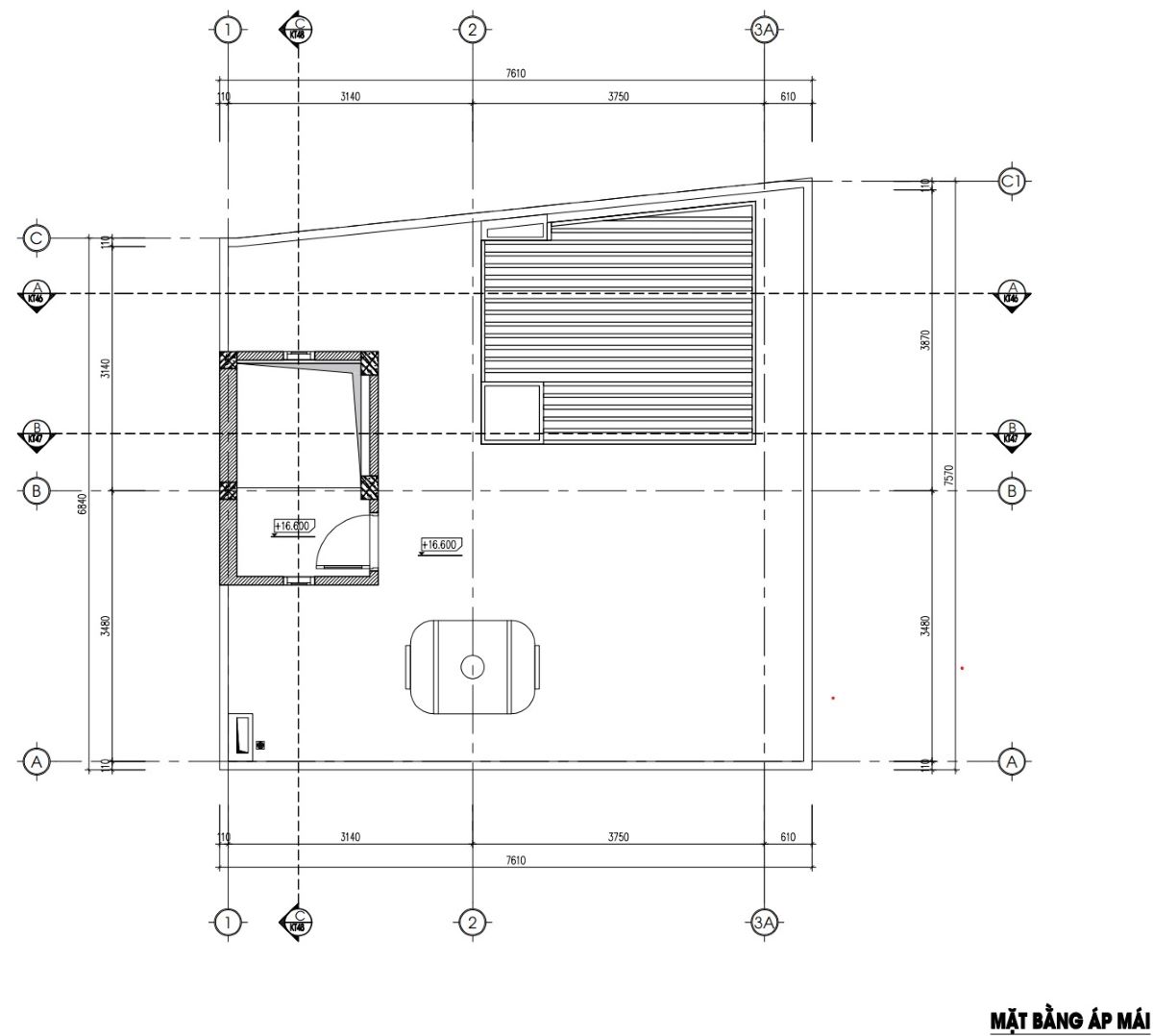 Bản vẽ nhà trọ 53m2 5 tầng có lửng 14