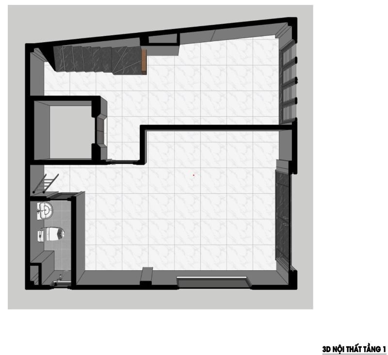 Bản vẽ nhà trọ 53m2 5 tầng có lửng 3