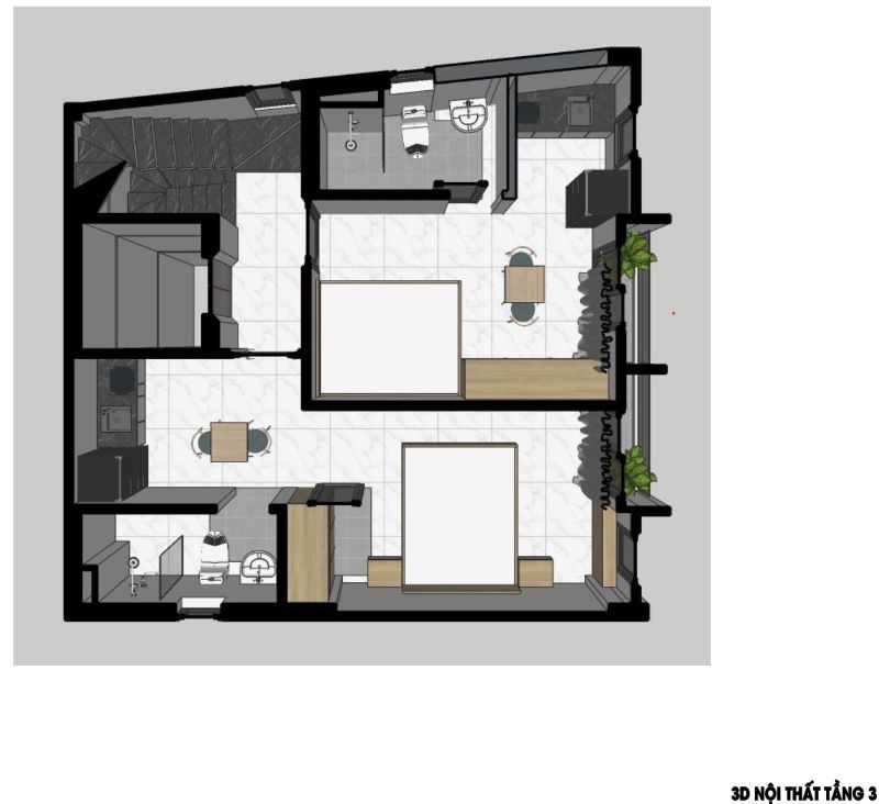 Bản vẽ nhà trọ 53m2 5 tầng có lửng 9