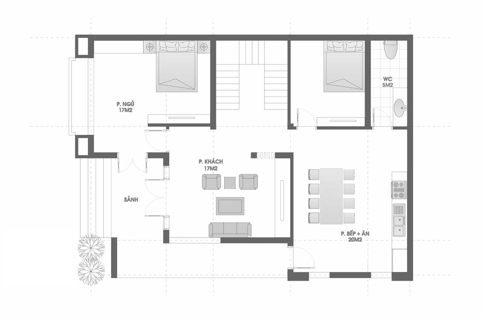 biet thu 3 tang 100m2 2