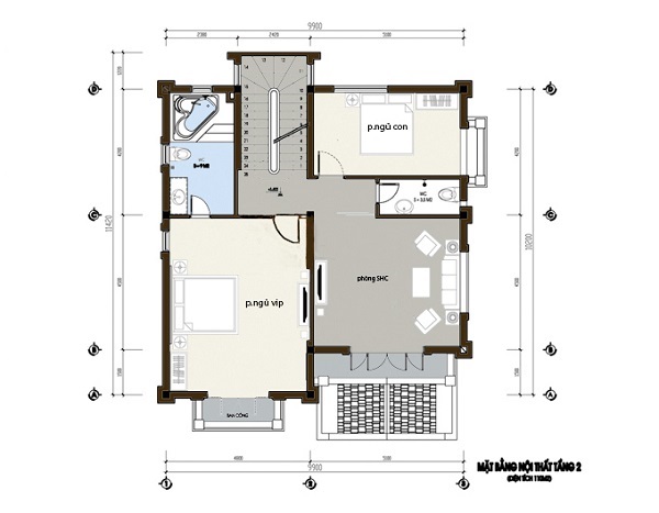 biet thu 3 tang 100m2 2