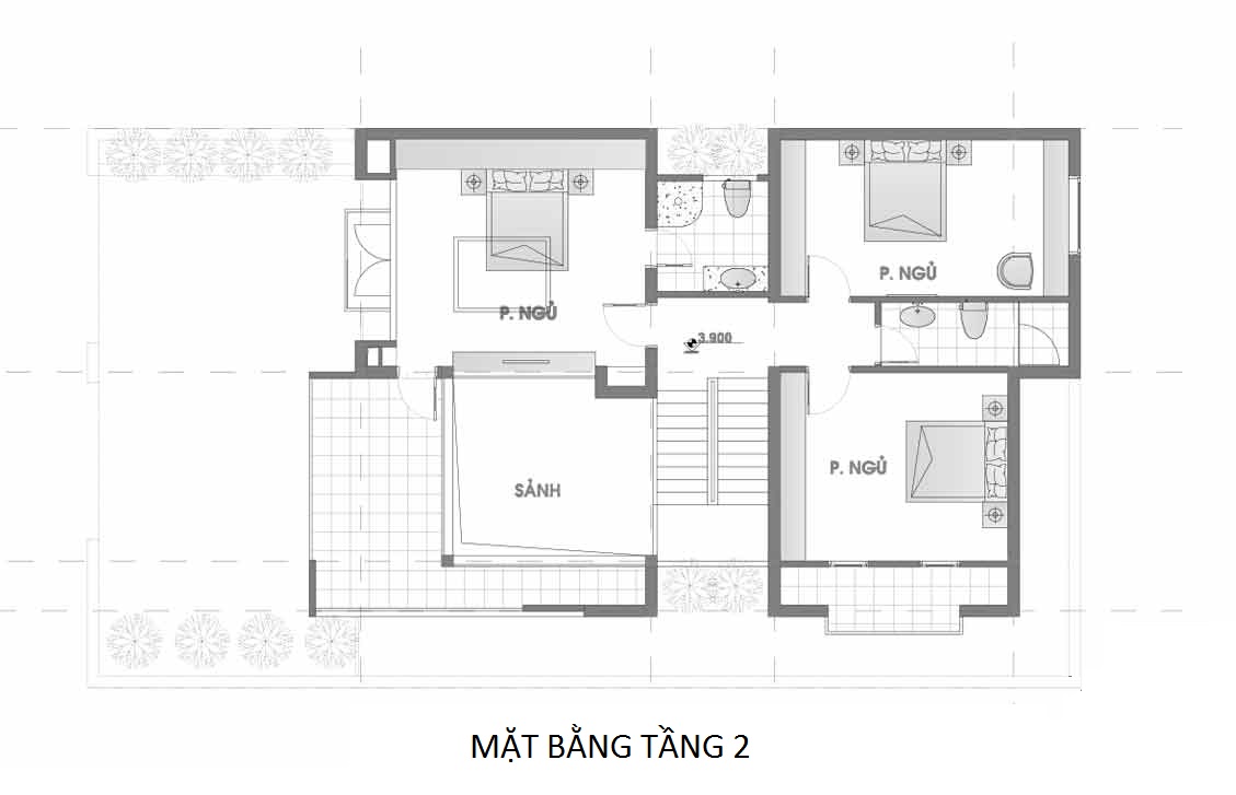 Biet thu 3 tang 120m2 2