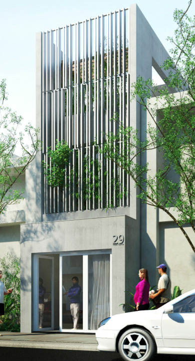 Mẫu thiết kế nhà phố 3 tầng 3.5x22m