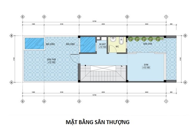 thiet ke nha pho 50m2 1 lung 3 tang 5