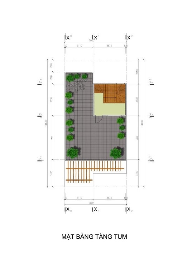 Bản vẽ thiết kế mặt bằng biệt thự hiện đại 2 tầng