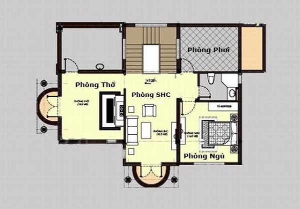 Bản vẽ mặt bằng biệt thự cổ điển 3 tầng