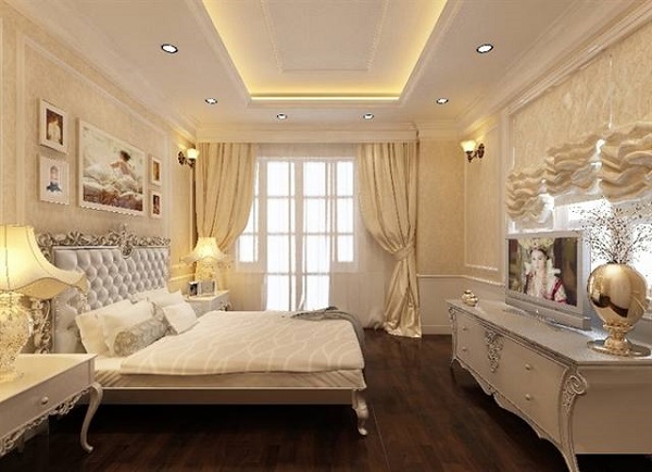 thiết kế nội thất phòng ngủ biệt thự cổ điển