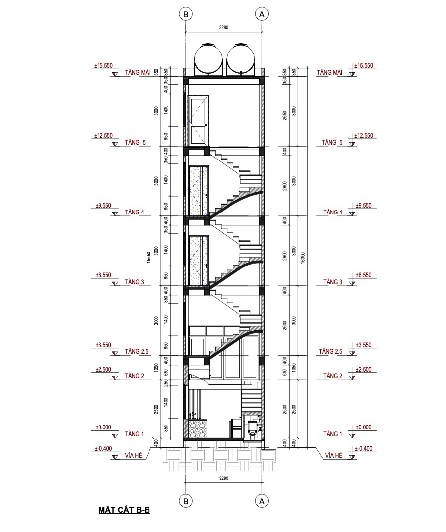 ban ve thiet ke nha pho 40m2 4 tang 1 tum8