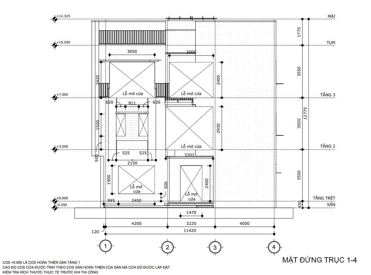 Bản vẽ nhà phố 3 tầng 100m2 10