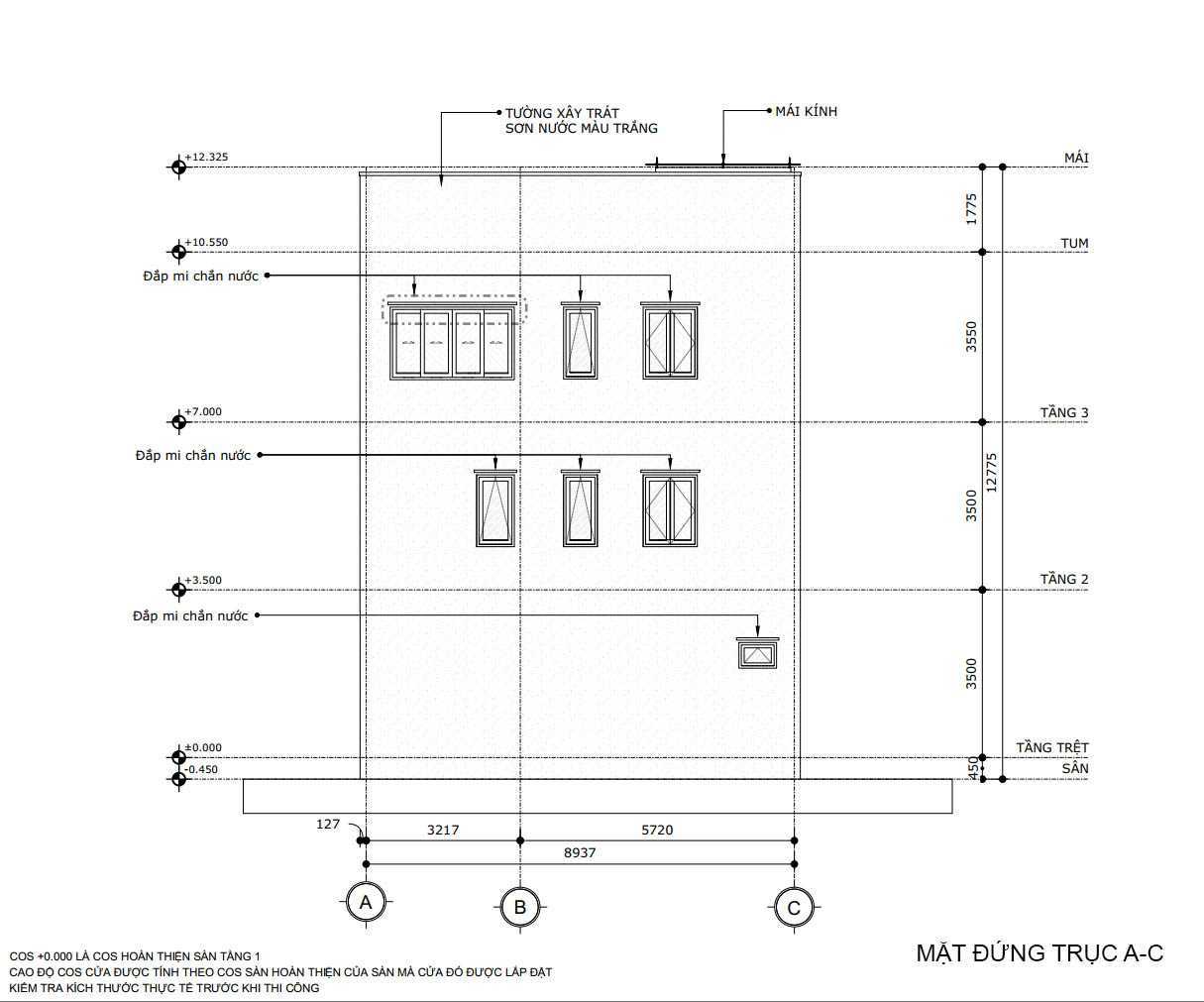 Bản vẽ nhà phố 3 tầng 100m2 11