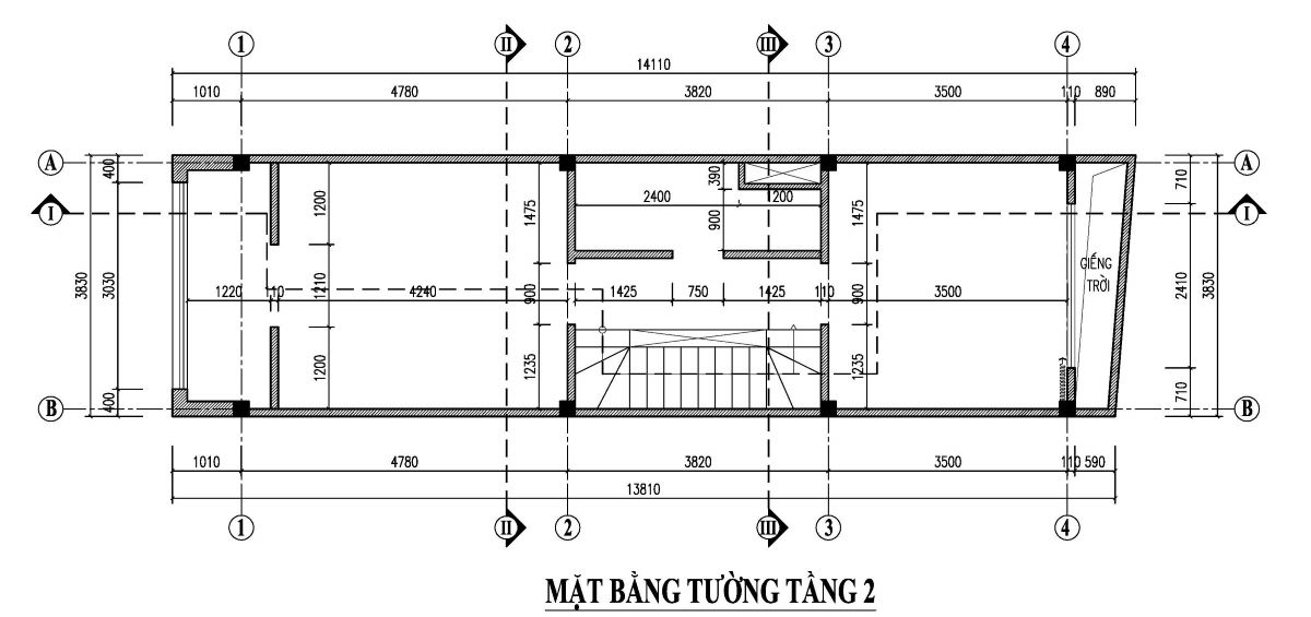 bản vẽ nhà phố 50m2 3 tầng 1 tum 6