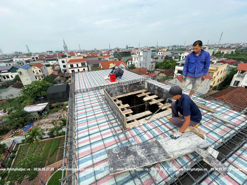 tiến độ công trình Đông La Hoài Đức mái tum 2