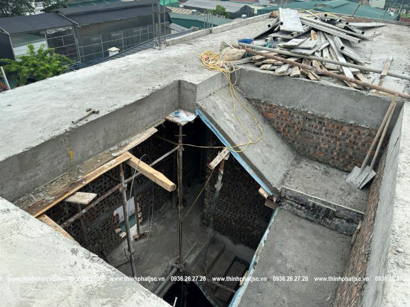 xây nhà trọn gói tại hoài đức bê tông mái 4 5