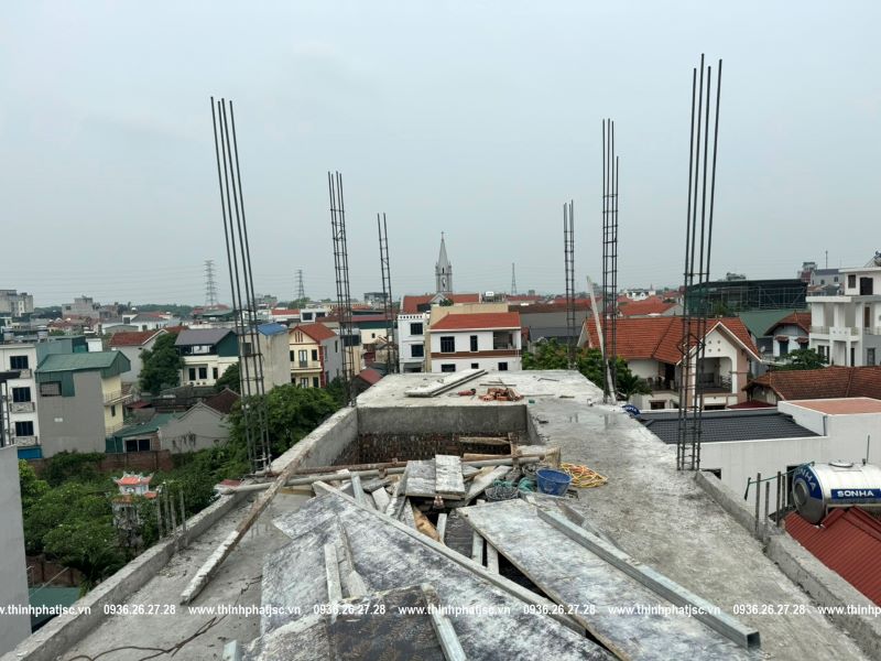 xây nhà trọn gói tại hoài đức bê tông mái 4 6