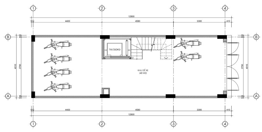thiết kế nhà phố 50m2 x 6 tầng 1 tum 2