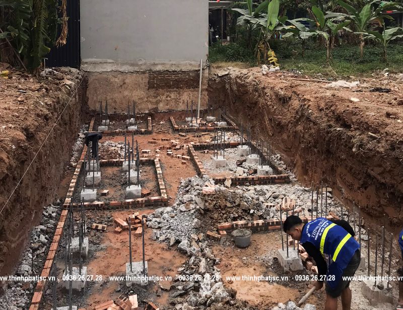 xây nhà trọn gói quận Hà Đông anh long yên nghĩa móng 2