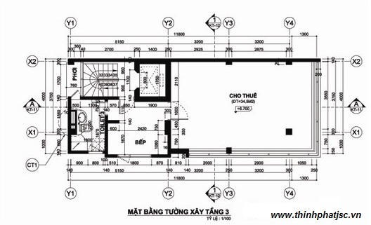 thiết kế nhà phố 7 tầng làm văn phòng cho thuê