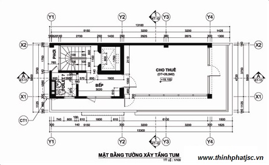 thiết kế nhà phố 7 tầng làm văn phòng cho thuê