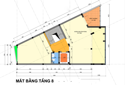 thiết kế nhà văn phòng 9 tầng