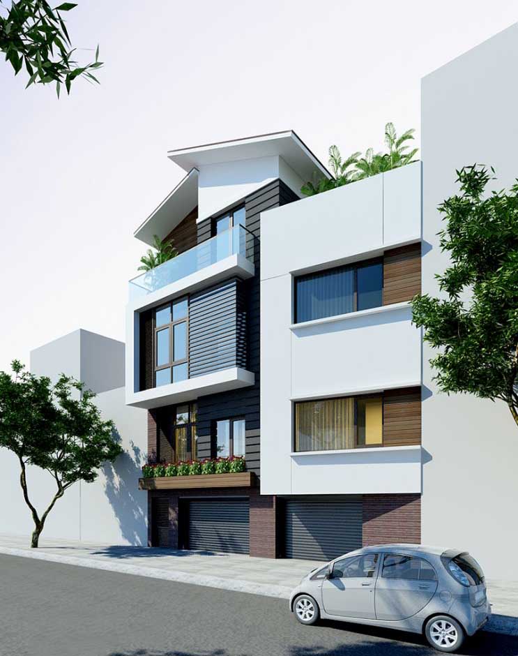 thiet ke nha pho 4 tang 1