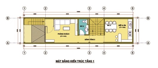 Bản vẽ thiết kế nhà phố 4 tầng