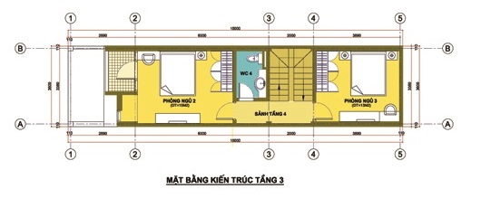 Bản vẽ thiết kế nhà phố 4 tầng