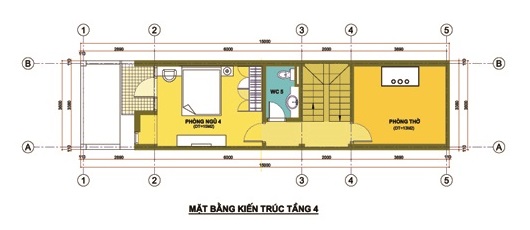 Bản vẽ thiết kế nhà phố 4 tầng